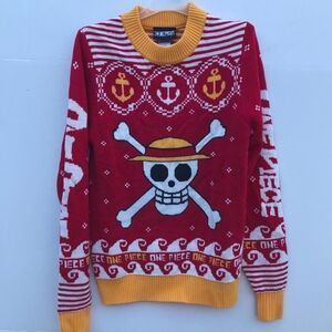Ripple Junction Red and Yellow Crewneck Sweater